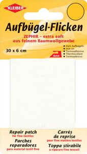 KLEIBER Zephir-Aufbügel-Flicken 300 x 60 mm weiß