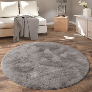 Teppich Rund Fellteppich Kunstfell Plüsch Bettvorleger Shaggy Wohnzimmer Kinderzimmer Grösse Ø 100 cm Rund