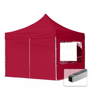 TOOLPORT Faltpavillon Faltzelt Pavillon 3x3m - 4 Seitenteile Aluminium 32mm Partyzelt 700N rot