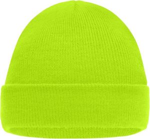Klassische Kinder-Strickmütze neon-yellow, Gr. one size Klassische Kinder-Strickmütze neon-yellow, Gr. one size