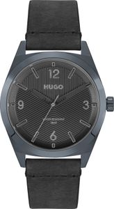 Hugo Boss Schwarze Lederuhr mit analogem Zifferblatt Hugo Boss Schwarze Lederuhr mit analogem Zifferblatt
