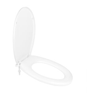 WC-Sitz mit Deckel weiß - 46x37 cm - Ovaler Toilettensitz inkl. Toilettendeckel für gängige Modelle