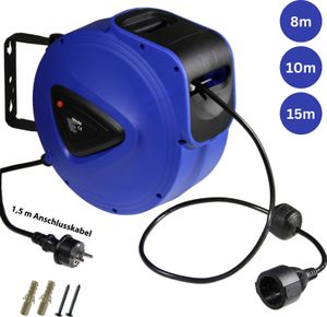 Kabeltrommel Automatik Kabelaufroller Verlängerungskabel Wandhalterung 10 Meter