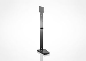 Desinfektionssäule mit Berührungslosem Desinfektionsmittelspender mit Sensor und Sprühfunktion zum Hinstellen MP928 + MP612, Farbe:Weiß/Transparent