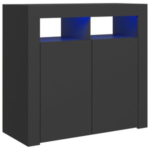 vidaXL Sideboard mit LED-Leuchten Grau 80x35x75 cm