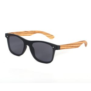 Sonnenbrille randlos Holz Unisex schwarze Gläser