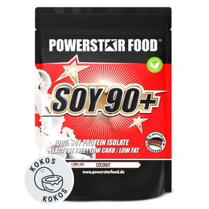 Powerstar SOY 90+ | 1kg Soja-Protein-Isolat | Gentechnisch unverändert & GMO-frei | Veganes Eiweiß-Pulver zum Muskelaufbau | Coconut