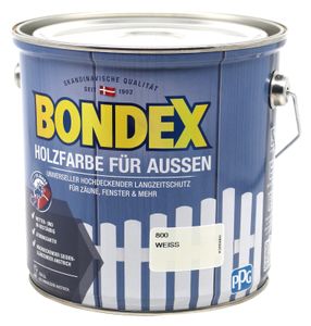 Bondex Holzfarbe für Aussen weiss 7,5L Deckfarbe Wetterschutzfarbe