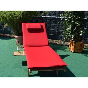 Liegenauflage 200cm x 58cm für Gartenliege Görz TL-3005 Rot