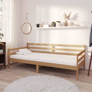 Prolenta Premium  Tagesbett mit Matratze 90x200 cm Honigbraun Massivholz Kiefer