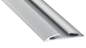 LED Aluminium Profil Leiste Silber | Typ RETO Vielseitig einsetzbar | Mit Endkappe | Schwarz Abdeckung | 1m