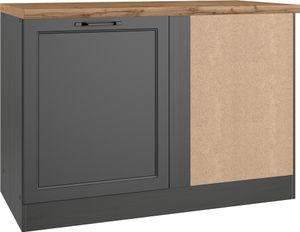 Eckunterschrank 120 cm in grau, Arbeitsplatte Eiche, MONTERREY-03