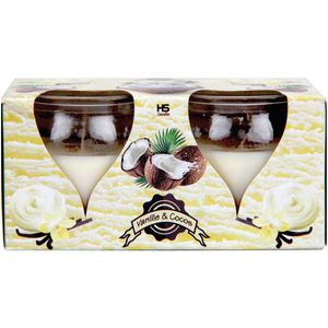 Duftkerzen Creation 2er Pack im Glas, lange Brenndauer und angenehmer Duft ( Vanille-Cocos )