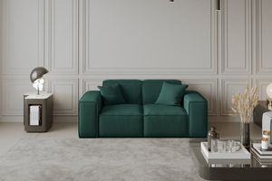 Kaiser Möbel Sofa, Zweisitzersofa PULA stoff Opera Petrol