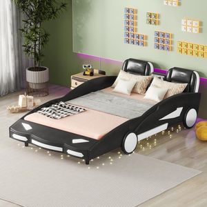 Fortuna Lai dětská postel Postele do bytu Model auta Cool  model dětské postele s modelem auta v černé barvě - 140 x 200 cm (bez matrace)