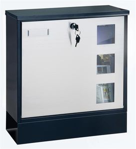 Rottner Briefkasten / Design Mailbox schwarz 380x370x120mm