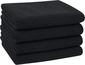 4er Pack VIVOTE Microfaser Geschirrtücher 40x60cm Schwarz - Weiche & saugfähige Küchentücher