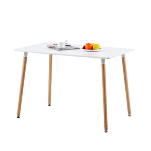 H.J WeDoo Esstisch 110x70x73 cm, Küchentisch Esszimmertisch für 2-4 Personen, Rechteckig Tisch mit Buchenbeine, Modern Design, Weiß H.J WeDoo Esstisch 110x70x73 cm, Küchentisch Esszimmertisch für 2-4 Personen, Rechteckig Tisch mit Buchenbeine, Modern Design, Weiß