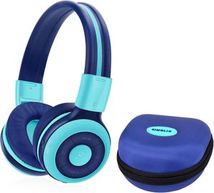Faltbare Kabellose Kinder-kopfhörer mit Lautstärke begrenzt, Bluetooth-Kopfhörer mit Hardcase, Wireless Kopfhörer mit Bluetooth und Kabel MInt