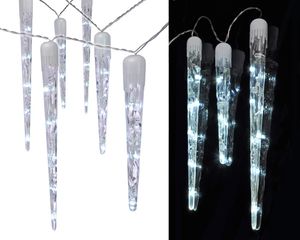 Haushalt International LED Lichterkette mit 10 Eiszapfen kaltweiß  6,35 m