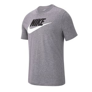 Nike T Shirt Herren Rundhals aus Baumwolle, Größe:M, Farbe:Grau