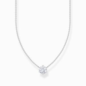 Thomas Sabo KE2210-051-14-L45V Silberne Kette mit weißem Zirkonia Anhänger Damen