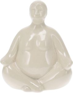 Figurka siedząca YOGA, 9 cm, biała