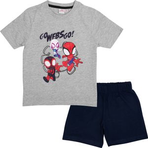 Marvel Spiderman Schlafanzug für Jungen - Spidey - Kinder Pyjama Set Kurzarm Oberteil mit Hose Grau/Schwarz 122-128 Marvel Spiderman Schlafanzug für Jungen - Spidey - Kinder Pyjama Set Kurzarm Oberteil mit Hose Grau/Schwarz 122-128