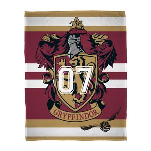 Harry Potter Kuscheldecke für Kinder und Teenager 160x200 cm mit Gryffindor Wappen Große Tagesdecke für Harry Potter Fans