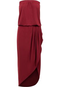 Urban Classics Kleid Ladies Viscose Bandeau Dress Burgundy-XXL