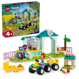 LEGO Friends Farmtierklinik, Bauernhof-Set mit Tierarzt-Spielzeug für Kinder ab 4 Jahren, Enthält 2 Figuren und 3 Tiere inkl. Ziegen- und Hasen-Figur, Geschenk für Mädchen und Jungen 42632