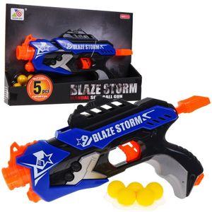 Federunterstützte Kinderpistole 8+ Blaze Storm 5 Kugeln Schaumstoffbälle + manueller Mechanismus