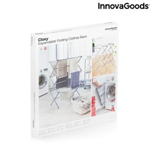 Zusammenklappbarer und ausziehbarer Metall-Wäscheständer mit 3 Höhenstufen Cloxy InnovaGoods (11 Stangen)