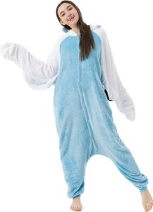 Katara 1744 -  Wellensittich / Papagei blau-weiß M (155-165cm), Jumpsuit, Onesie, Karneval, Overall, Party, Karnevals-Kostüm, Verkleidung zum Fasching, Schlafanzug, Hausanzug, Jogginganzug, Cosplay, Tierkostüm für Erwachsene