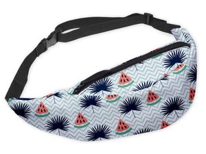 Modische Gürteltasche Sporttasche Bauchtasche mit Reissverschluss Hüfttasche Palmen und Wassermelone
