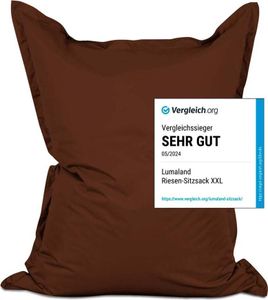 Lumaland Riesen-Sitzsack XXL 140x180 cm Wasserfestes Indoor & Outdoor Liegekissen über 3 Mio. anpassungsfähigen EPS-Perlen Bean Bag waschbarem Bezug