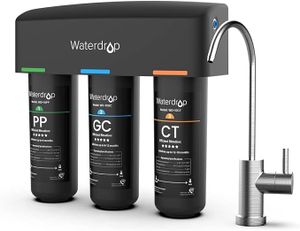 Waterdrop TSB Untertisch-Wasserfiltersystem mit eigenem Wasserhahn, 8-Schicht-Wasserfilter mit hoher Kapazität, Trinkwasser, NSF/ANSI 42 zertifiziert