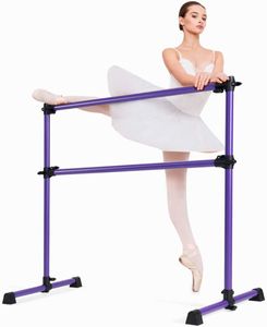 Volně stojící baletní tyč COSTWAY, výškově nastavitelná baletní tyč, železná baletní tyč, strečová tyč, nosnost až 50 kg, ideální pro děti a dospělé, 123 x 70 x 120 cm