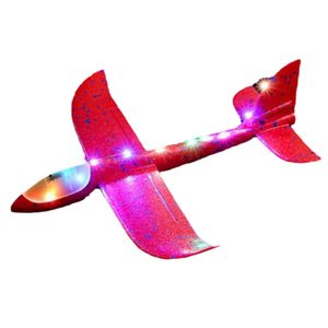 1x Gleitflieger Wurfgleiter mit 10 Licht（Rot）,Flugzeug Spielzeug Glühende,48cm