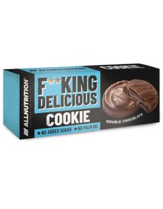 ALLNUTRITION F**king Delicious Cookie 128 g - 150 g * Doppelschokolade / Energieriegel / Unwiderstehlich leckere Kekse ohne Zuckerzusatz und Palmöl