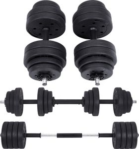 SONGMICS Hantel Set, 2-in-1 Kurzhantel, 2x15 kg, für Zuhause, 1 Paar