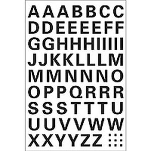 100x HERMA 4158/A-Z Buchstaben-Sticker A-Z Folie schwarz 10 mm hoch