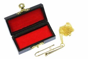 Miniblings Posaunen Halskette 60cm Posaunistin Orchester Jazz vergoldet + Box