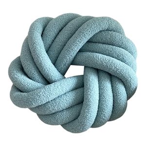 Kissen werfen handgefertigt, nicht verblüffende Rückenlehne handgewebte Twist-Kissen-Home-Dekoration für Auto-Hellblau
