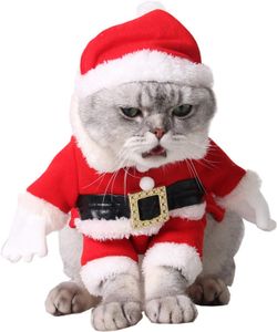Haustier Weihnachtsmann Kostüm Hund Katze Kostüm Weihnachtsmütze Winterkleidung mit Weihnachtsmütze für Weihnachten Neujahr
