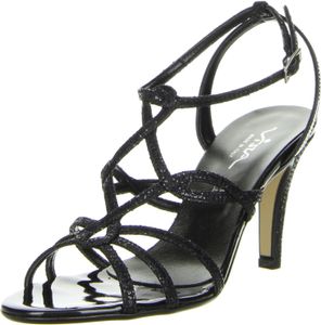 Vista Damen Sandaletten Glitzeroptik schwarz, Größe:41, Farbe:Schwarz