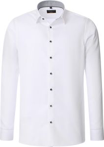 REDMOND Herren Businesshemd Langarm Kent Slim-Fit Twill Weiß S