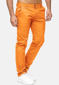 Herren Chino Stretch Hose | Basic Denim Jeans Design Pants | Regular Fit Einfarbig Fredy & Roy, Farben:Orange, Größe Hosen:32W