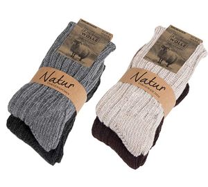 BRUBAKER 4 páry dámskych alebo pánskych kašmírových ponožiek - teplá zimná hrubá pletenina