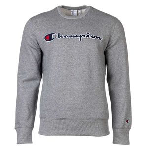 Champion Herren Sweatshirt - Pullover, Logo-Stick, langarm, uni Grau S
